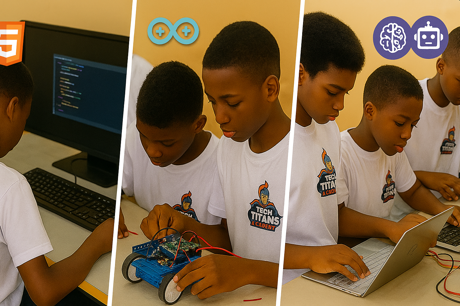 Enfants apprenant la technologie